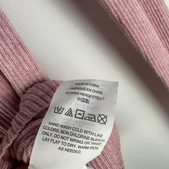 Madewell Pink Ribbed Knit Long Sleeve Shirt Top - Picture 6 of 10